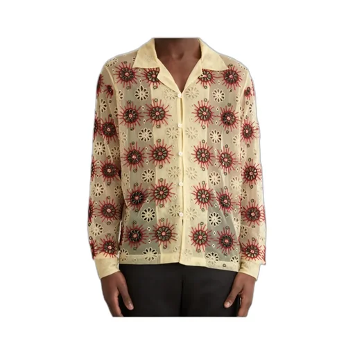 Floral Embroidered Button-Up Shirt
