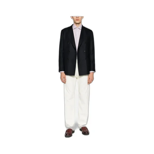 Peak-Lapels Double-Breasted Blazer