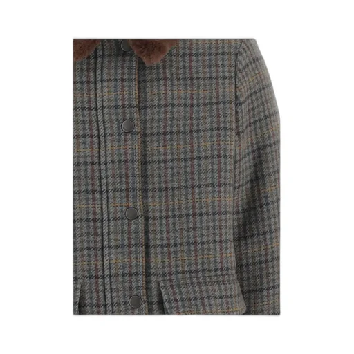 Checked Buttoned Jacket