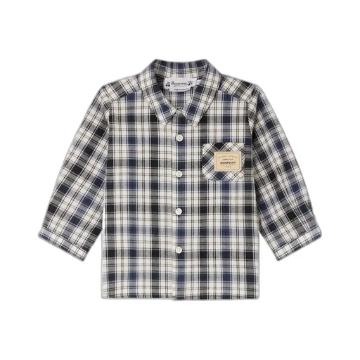 Long-Sleeved Checked Shirt