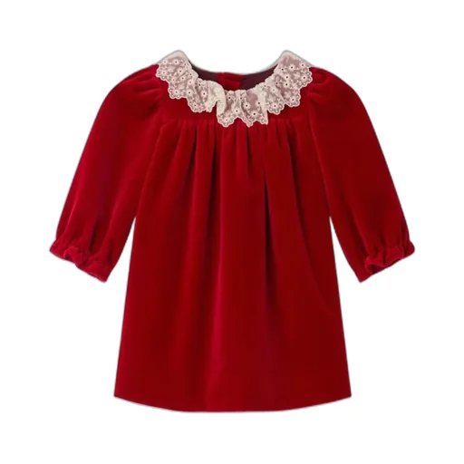 Lace-Detailed Long-Sleeved Dress