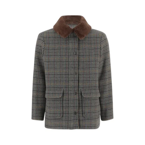 Checked Buttoned Jacket
