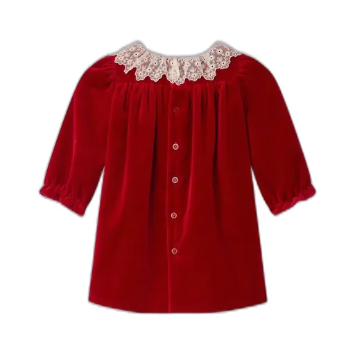 Lace-Detailed Long-Sleeved Dress