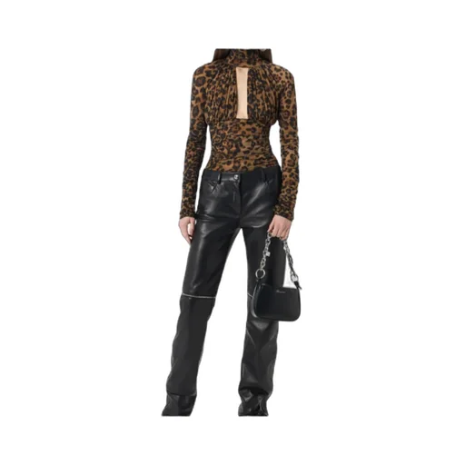 Blumarine Leopard Printed Ruched Bodysuit