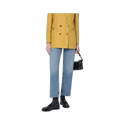 Logo Patch Straight Leg Jeans