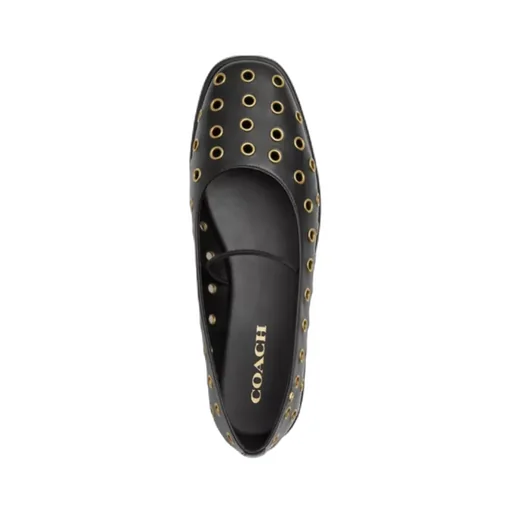 Eyelet-Detailing Ballerina Shoes