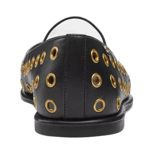 Eyelet-Detailing Ballerina Shoes