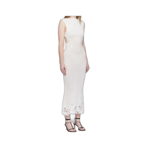 Lace-Insert Midi Dress