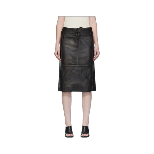 Burnished Leather Panelled Skirt