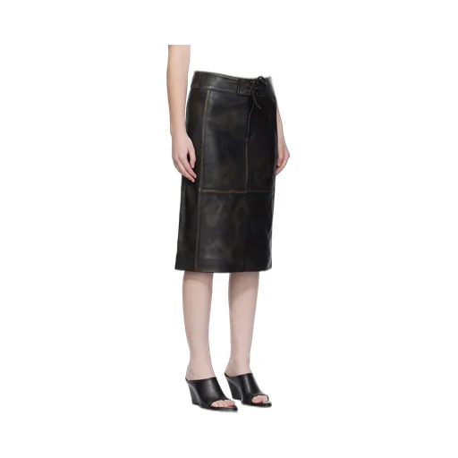 Burnished Leather Panelled Skirt