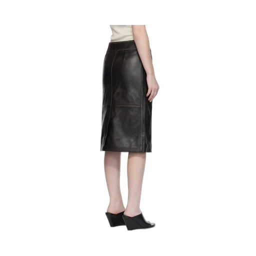 Burnished Leather Panelled Skirt