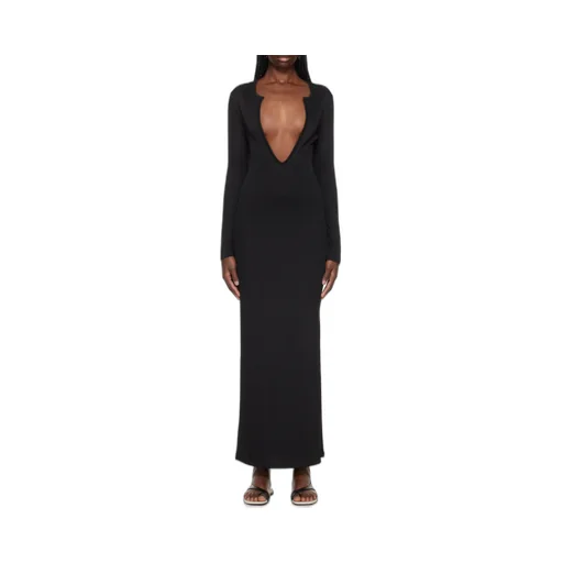 Concave Long-Sleeve Maxi Dress