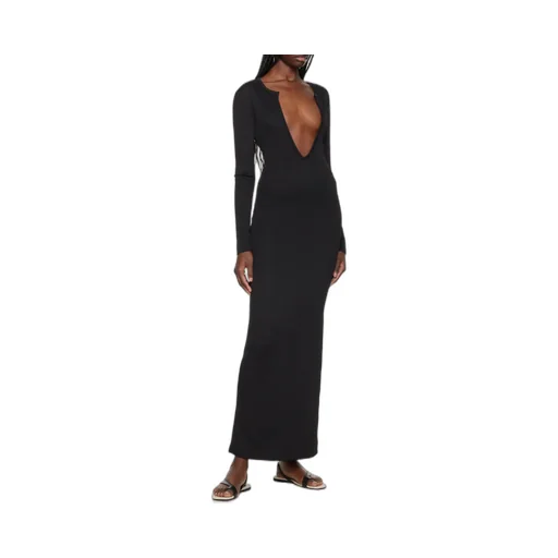 Concave Long-Sleeve Maxi Dress