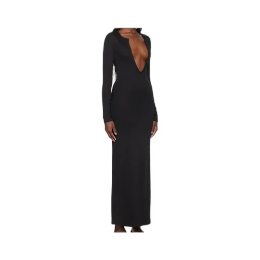 Concave Long-Sleeve Maxi Dress