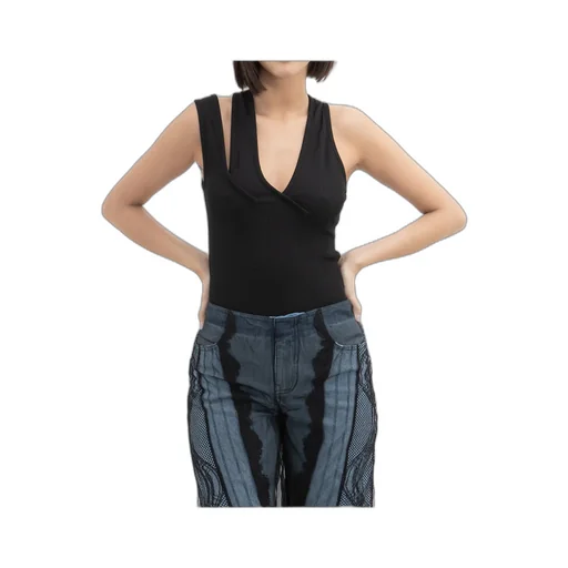 One-Shoulder Ribbed Top
