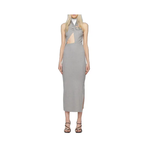 Callisto Marle Column Twist-Detail Side-Split Midi Dress