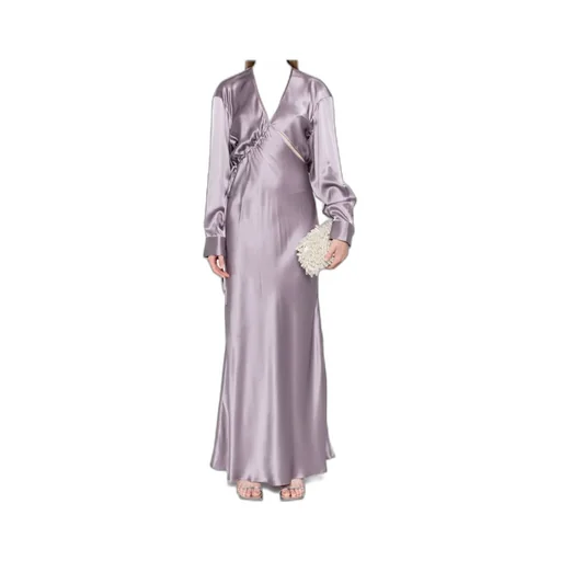 Cross-Cut Silk Maxi Dress