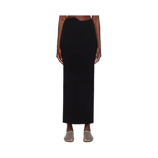 Asymmetric-Waist Midi Skirt