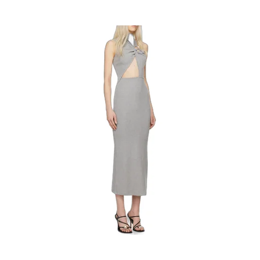 Callisto Marle Column Twist-Detail Side-Split Midi Dress