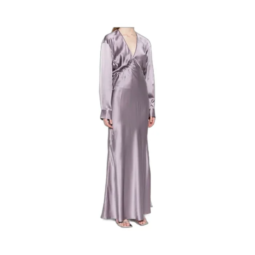 Cross-Cut Silk Maxi Dress