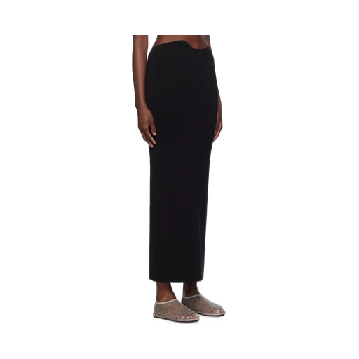 Asymmetric-Waist Midi Skirt
