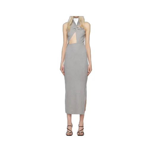 Callisto Marle Column Twist-Detail Side-Split Midi Dress