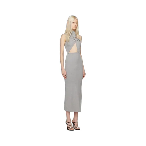 Callisto Marle Column Twist-Detail Side-Split Midi Dress