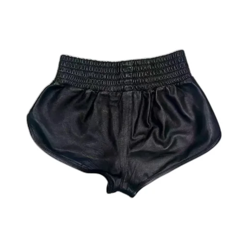Cross-Patched Leather Shorts