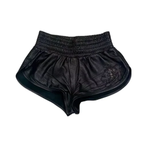 Cross-Patched Leather Shorts