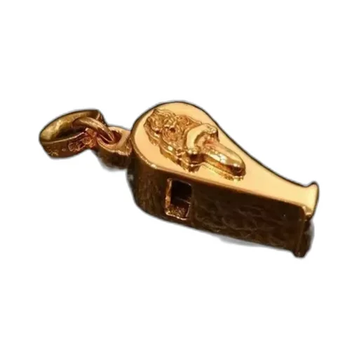 Small Gold Sword Whistle Pendant