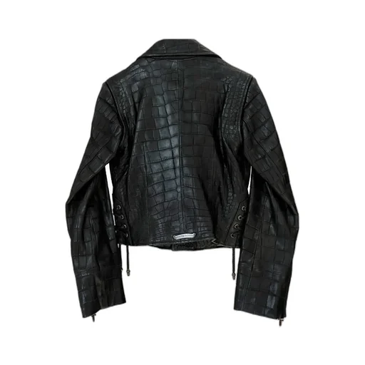 Long-Sleeved Leather Jacket