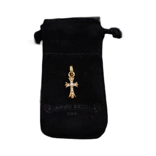 White Diamond Babyfat Cross Pendant