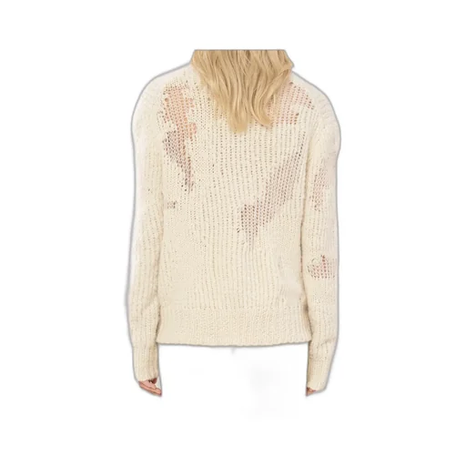 Generous Chunky-Knit Distressed Jumper