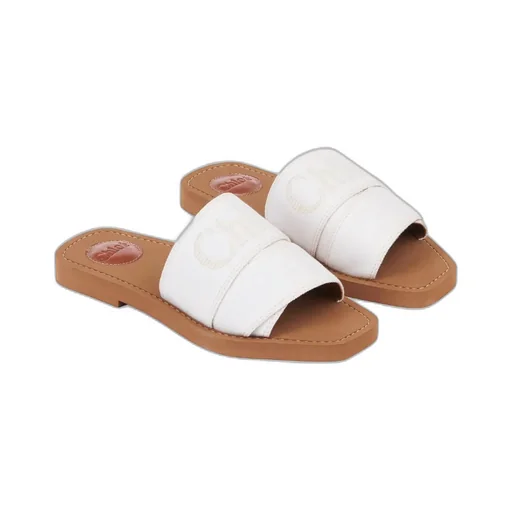 Woody Logo-Embroidered Slides