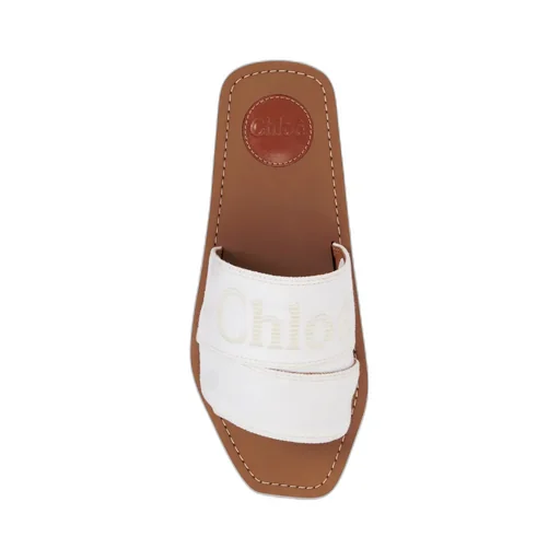 Woody Logo-Embroidered Slides