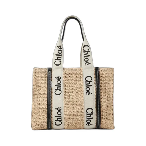 Medium Woody Raffia Beach Bag