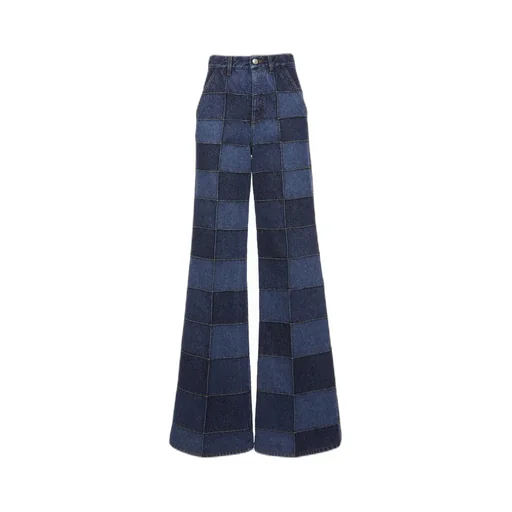 Patchwork Wide-Leg Jeans