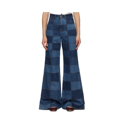 Patchwork Wide-Leg Jeans