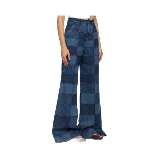 Patchwork Wide-Leg Jeans