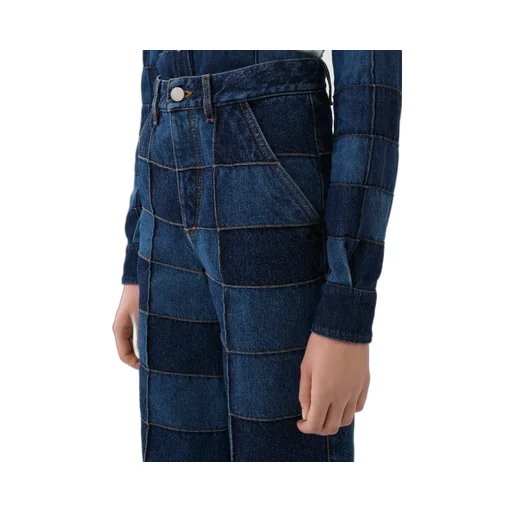 Patchwork Wide-Leg Jeans