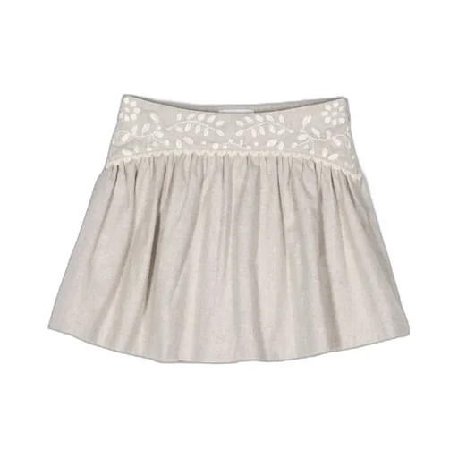 Embroidered Pleated Skirt