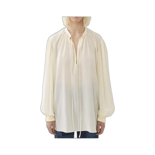 LavalliÈRe-Neck Silk Blouse