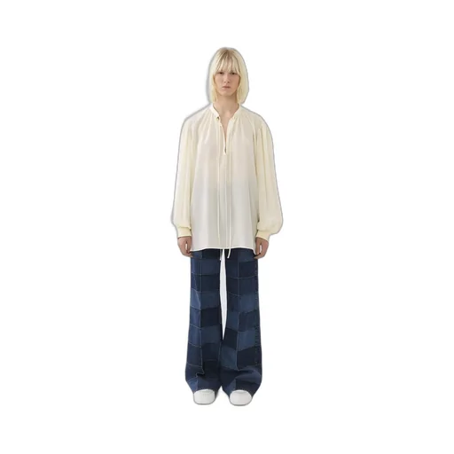 LavalliÈRe-Neck Silk Blouse