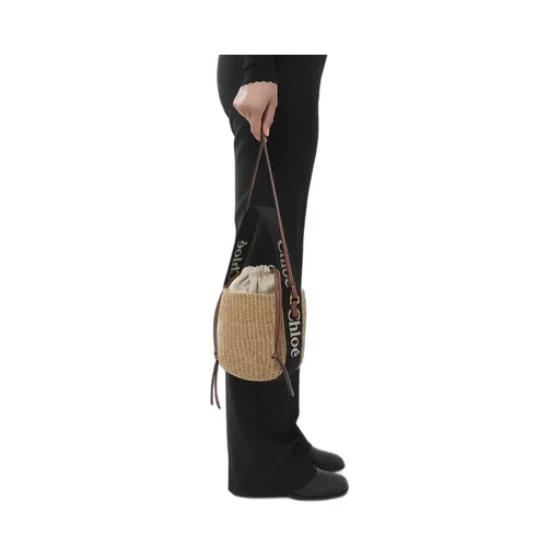 Woody Drawstring Small Basket Bag