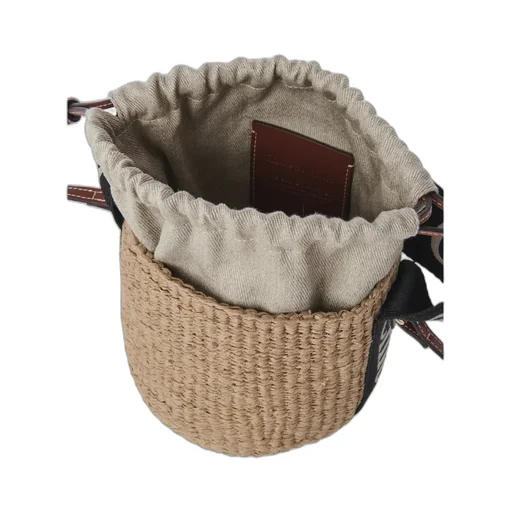 Woody Drawstring Small Basket Bag