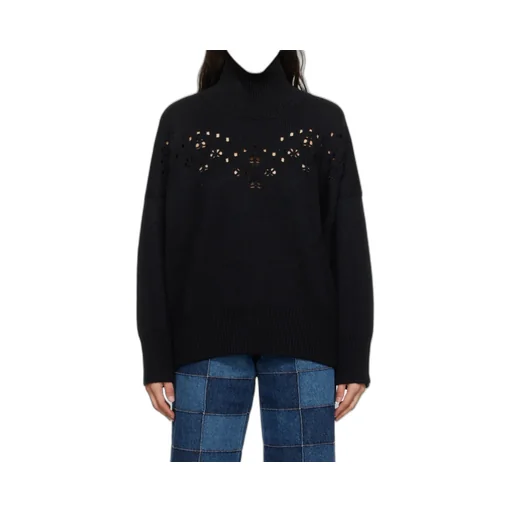 Pointelle-Knit Long-Sleeved Jumper