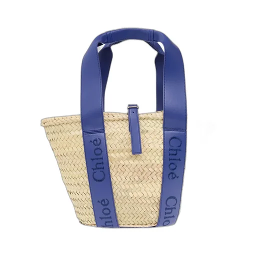 Logo-Tape Interwoven Beach Bag