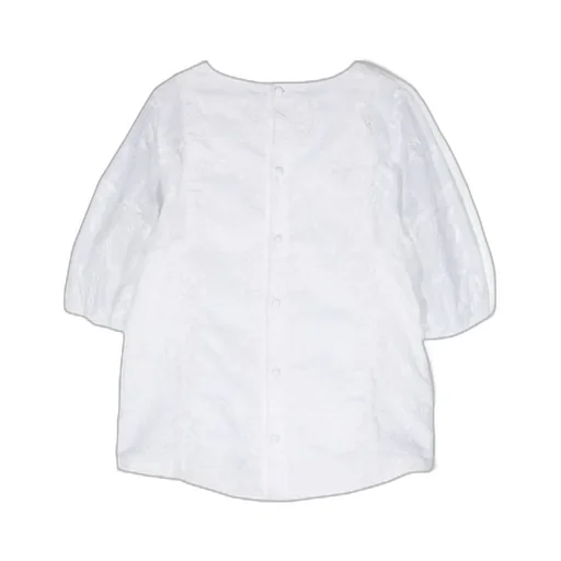 Crewneck Puff-Sleeved Blouse