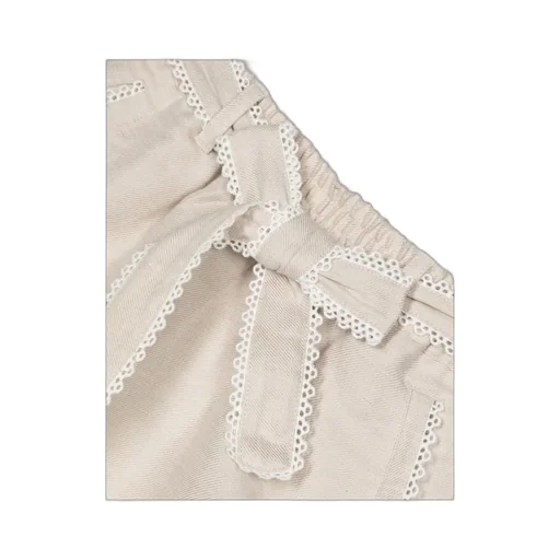 Bow Detailed Lace Trim Shorts
