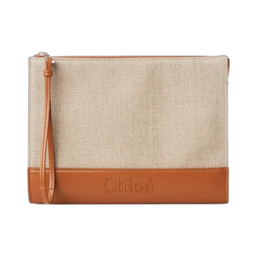 Embossed-Logo Clutch Bag